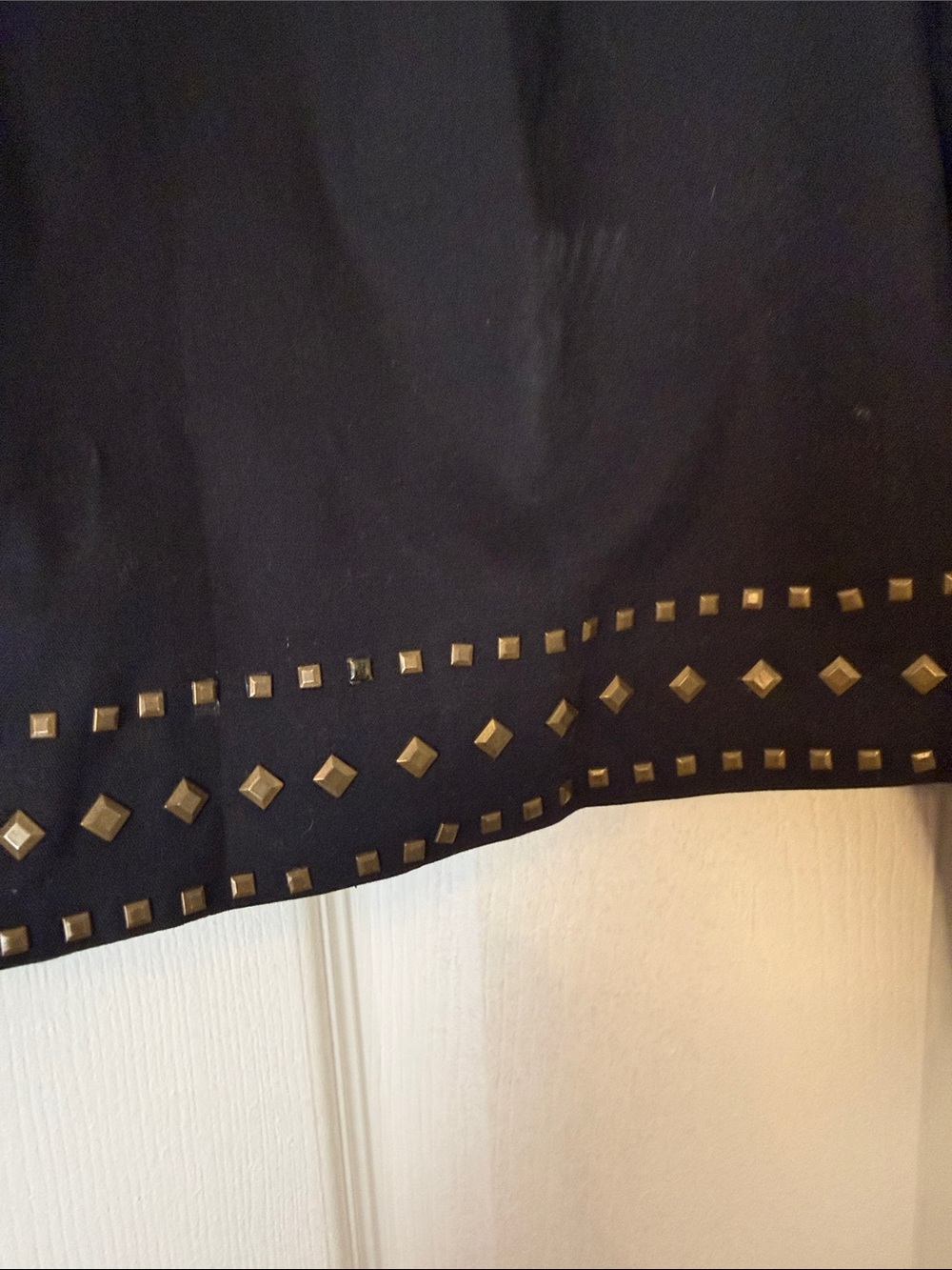 IRA Black Studded Zip Front Jacket Cotton Blend Bronze Studded Size PM - Picture 6 of 12